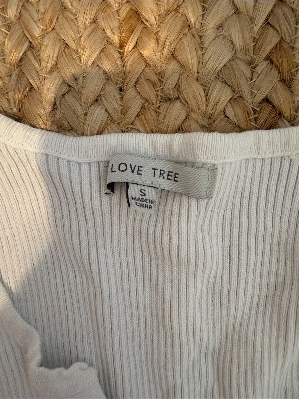 Love Tree White Ribbed Snap-Front Tank - Picture 2 of 2